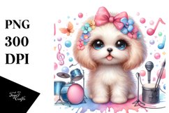 Watercolor Baby Bichpoo Big Eyes | Sublimation Clipart Product Image 3