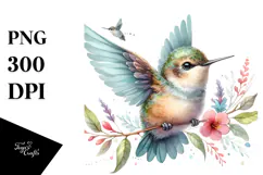 Cute Energetic Baby Hummingbird PNG Product Image 1