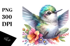 Cute Baby Hummingbird PNG Product Image 1