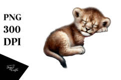 Digital Baby Lion Sleeping PNG Product Image 1
