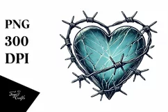 Vintage Heart with Barbwire PNG Product Image 1