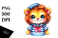 Smiling Baby Lion in Sailor Suit | Clipart Product Image 3