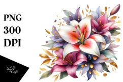 Colorful Daisy Petals Watercolor PNG Product Image 1