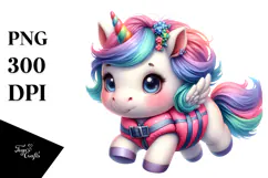 Cute Unicorn Life Vest Clipart Product Image 1