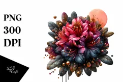 Shiny Rhododendron Abstract | Sublimation | Clipart Product Image 1