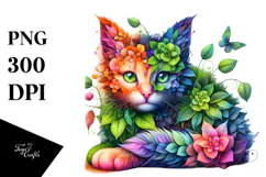 Abstract Vibrant Watercolor Kitten, 20 oz Tumbler Product Image 1