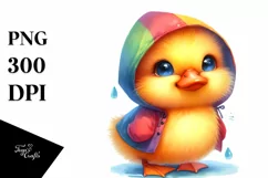 Vibrant Cute Baby Duck with Rain Coat | Sublimation | Product Image 1