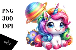 Funny Baby Unicorn PNG Product Image 1