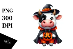 Funny Cow in Halloween Suit | Clipart Product Image 1