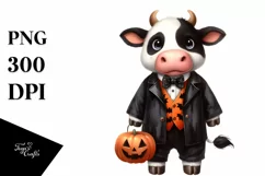 Funny Cow in Halloween Suit | Clipart Product Image 3