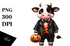 Funny Cow in Halloween Suit | Clipart Product Image 1