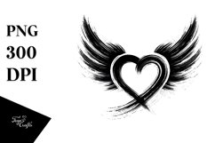 Simple Heart with Wings, Translucent PNG Product Image 1