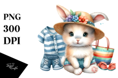 Energetic Baby Rabbit PNG Product Image 1