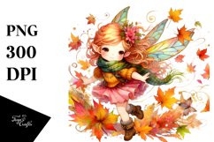 Colorful Fairy with Autumn Leaves PNG Product Image 3