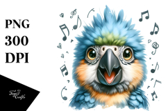 Energetic Baby Macaw PNG Product Image 1