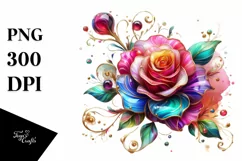 Watercolor Luxury Flower Love Splash Clipart Product Image 1