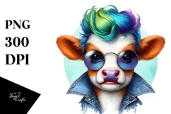 Funny Baby Cow Looking Disgusted, PNG Product Image 1