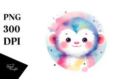 Vibrant Monkey Made of Flowers PNG Product Image 1