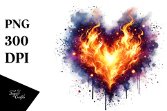 Fiery Heart Digital Painting PNG Product Image 1