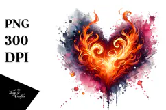Fiery Heart Digital Painting PNG Product Image 1