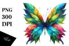 Abstract Vibrant Watercolor Butterfly PNG Product Image 1