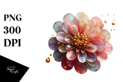 Abstract Glossy Zinnia, Transparent PNG Product Image 1