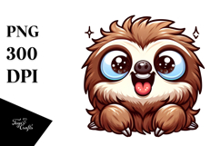 Silly Cartoon Sloth PNG Product Image 1