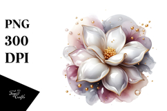 Glossy Gardenia with Golden Insertions, PNG Product Image 1