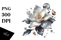 Gardenia with Golden Insertions, PNG Product Image 1