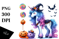 Mythical Unicorn Halloween Clipart Product Image 1