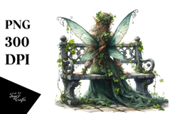 Watercolor Gothic Fairy on Stone Bench, 20 oz Tumbler Product Image 1