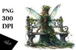 Watercolor Gothic Fairy on Stone Bench, 20 oz Tumbler Product Image 1