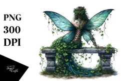 Watercolor Gothic Fairy on Stone Bench, 20 oz Tumbler Product Image 1