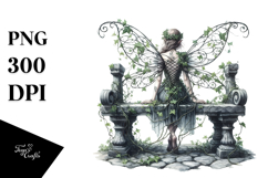 Watercolor Gothic Fairy on Stone Bench, 20 oz Tumbler Product Image 1