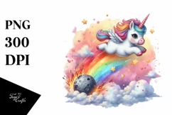 Colorful Pastel Baby Unicorn PNG Product Image 1