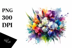 Colorfull Bouquet Watercolor Abstract | Sublimation | Product Image 1