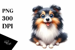Cute Watercolor Shetland Sheepdog Clipart Product Image 3