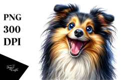 Enthusiastic Shetland Sheepdog Clipart Product Image 1