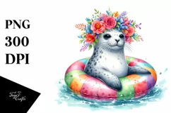 Playful Young Seal Sticker Clipart Product Image 3