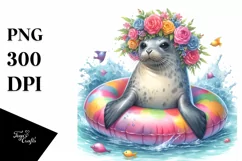 Playful Young Seal Sticker Clipart Product Image 3