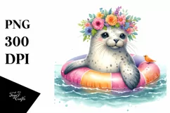 Playful Young Seal Sticker Clipart Product Image 1