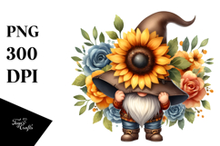Gnome with Sunflower Frame PNG Product Image 1