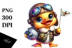 Goofy Duck with Disco Outfit PNG Product Image 1