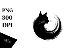 Simple Black Cat Illustration PNG Product Image 1