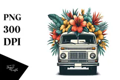 Vintage Tropical Flower Van, 20 oz Tumbler Product Image 1
