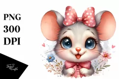 Baby Mouse Portrait Big Eyes Excited Sublimation Clipart Product Image 1
