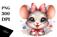 Baby Mouse Portrait Big Eyes Excited Sublimation Clipart Product Image 1