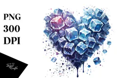 Icy Heart Digital Painting PNG Product Image 1