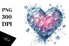 Icy Heart Digital Painting PNG Product Image 1