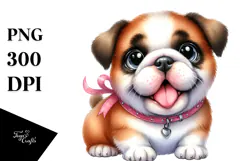 Cute Bulldog with Big Eyes PNG Product Image 1